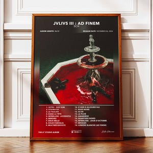 Póster del álbum JVLIVS 3: Ad Finem SCH | Póster del álbum SCH | Afiche del rapero | Póster de arte de pared de álbum | Afiche del álbum de música | Póster de rap francés