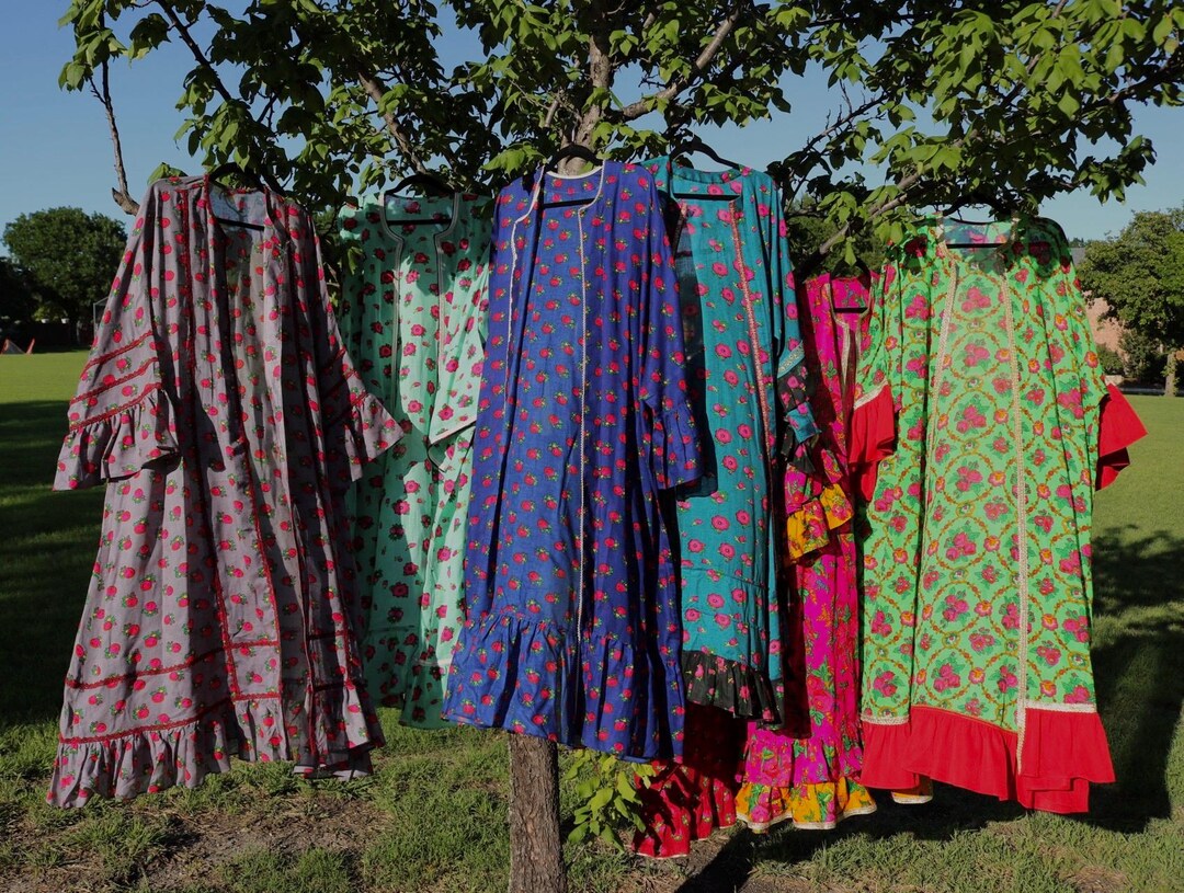 Blue Floral Open Abaya main image 1