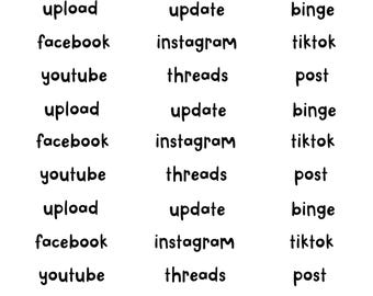 Hand Drawn Social Media Planner Stickers (Digital Download)