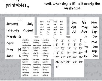 Date Stickers Bundle: Hand-Drawn Planner Stickers (Digital Download)