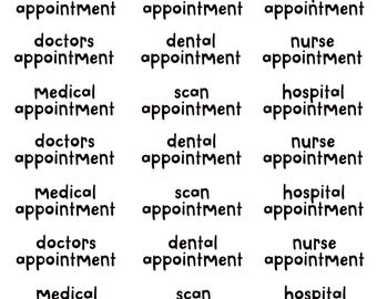 Hand Drawn Medical Appointment Stickers: Planner & Journal (Digital Stickers)