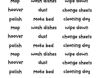 Housework Chores Planner Stickers | Hand Drawn, Printable (Digital Stickers)