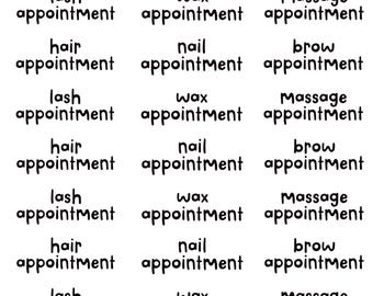 Beauty Appointment Planner Stickers: Hand-Drawn Journal Embellishments (Digital Stickers)
