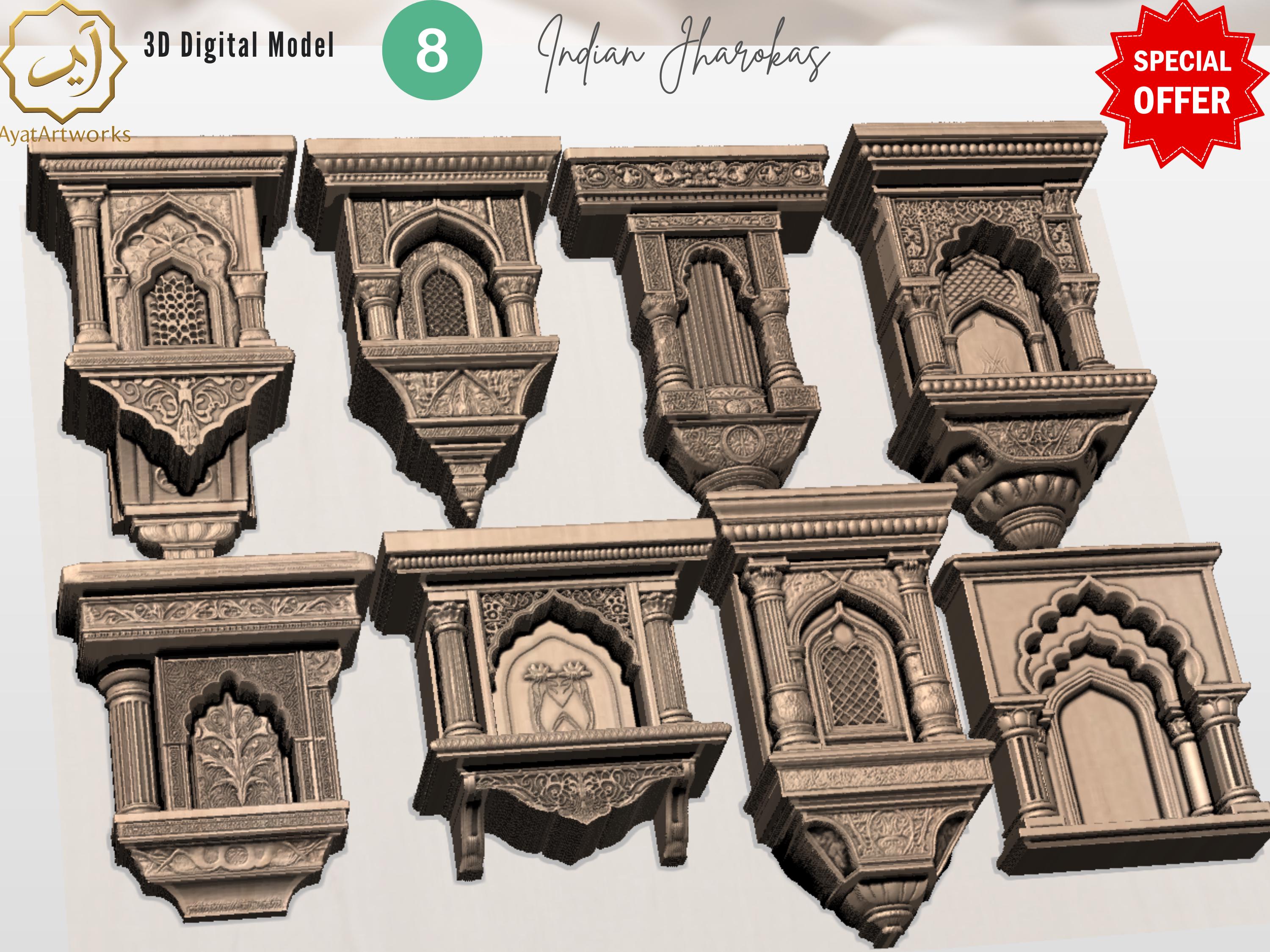8 Intricate 3D Jharoka Wall Shelf Bracket Designs | Roman, Greek ...