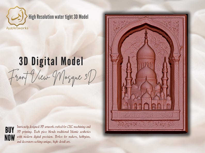 Stunning Turkish Architecture | Front View Mosque 3D | Mosque STL, OBJ ...
