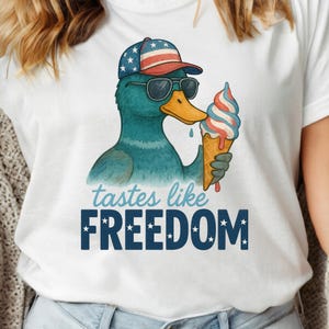 Funny Duck 4th of July PNG: Patriotic Sublimation Design (Digital Download)