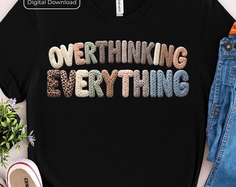 Kunstgarn Leopardenmuster Overthinker's PNG: Overthinking everything (Digitaler Download)