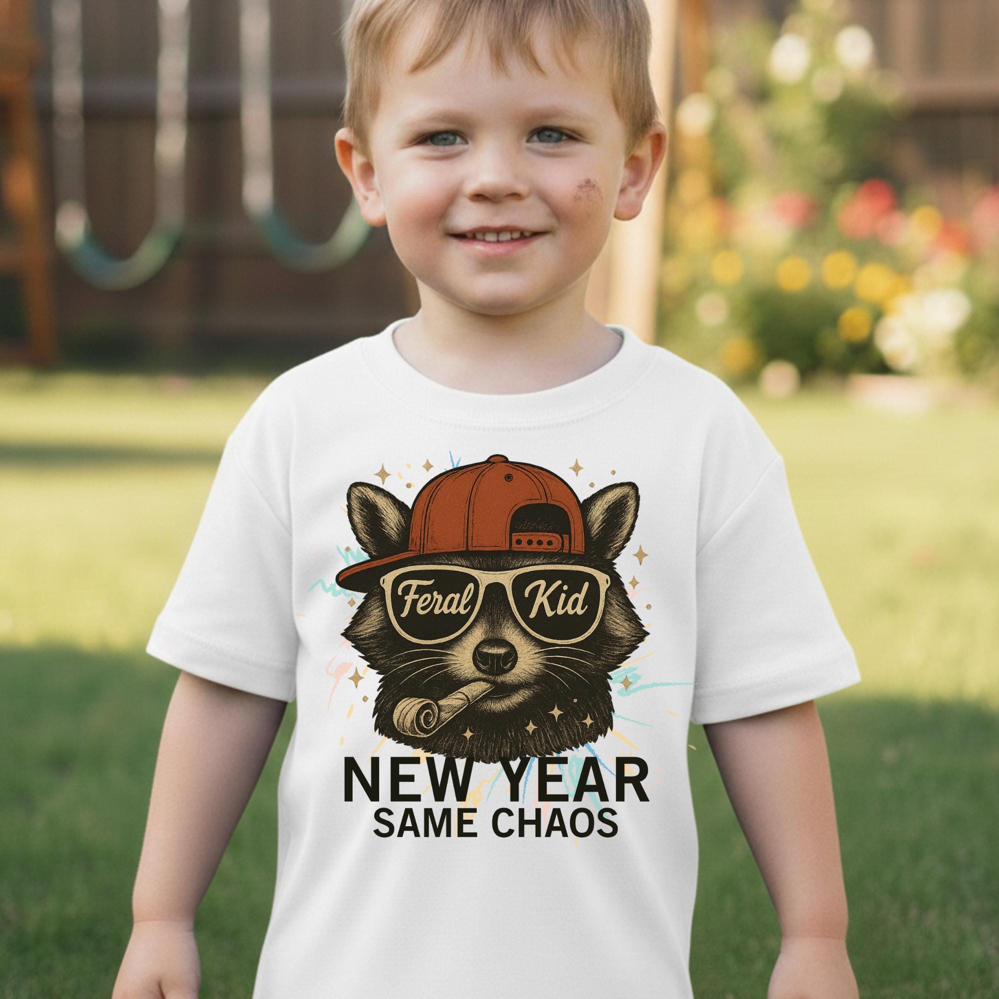 Kid Crew Racoon Feral Kid Raccoon PNG: 2026 | New Year Same Chaos | Digital Download - Etsy