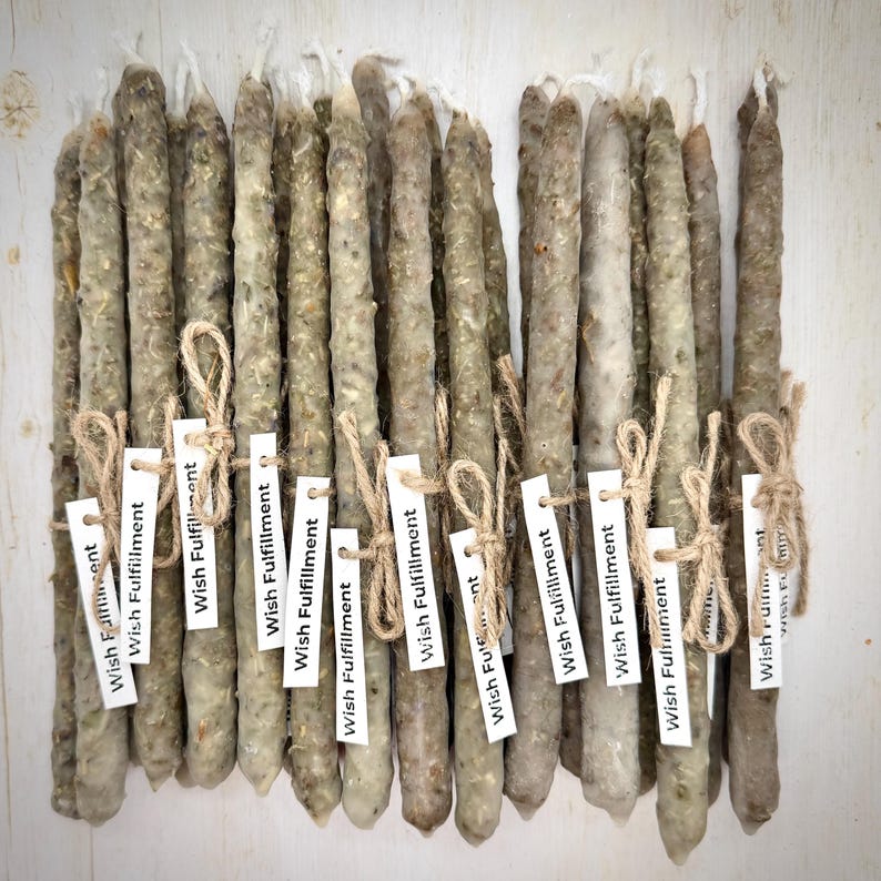 Wish Fulfillment Beeswax Ritual Spell Candles: Manifestation Wishes, set of 3 image 2