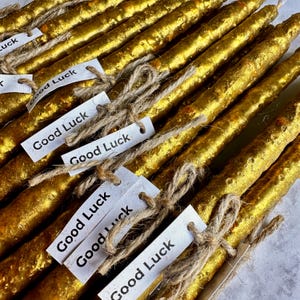 Good Luck Beeswax Candle Set: Fortune, Success, Magic Ritual- set of 3 candles image 6