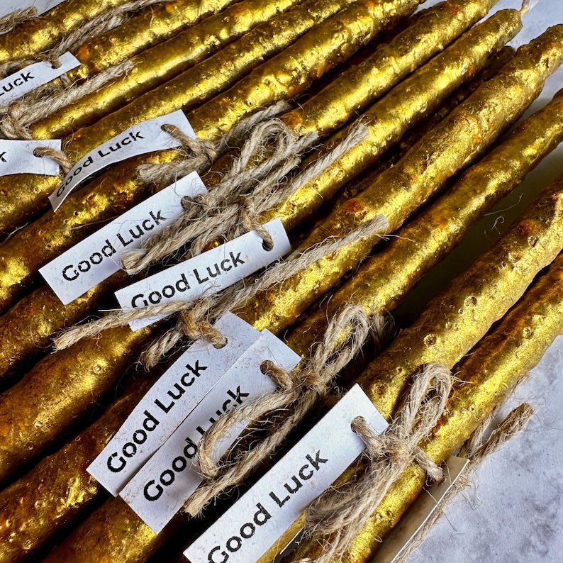 Good Luck Beeswax Candle Set: Fortune, Success, Magic Ritual- set of 3 candles image 6