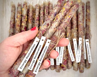 Energy Restoration Beeswax Ritual Spell  Candles: Aura Healing, Emotional Recovery- set of 3