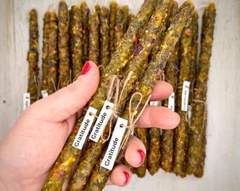 Gratitude Ritual Beeswax Meditation Candles: Thankfulness & Harmony (Set of 3)