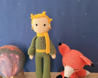 Crochet Little Prince and Fox Set – Handmade Amigurumi Doll & Plush, Storybook Inspired Gift