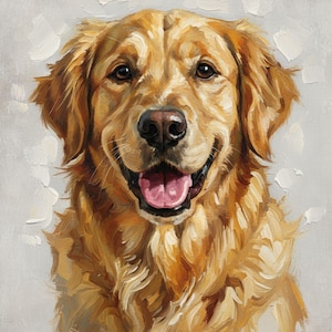 Custom Pet Portrait Custom Dog Painting From Photo Pet Memorial Gift Digital Oil Painting Printed on Canvas Cat Portrait Custom Dog Portrait