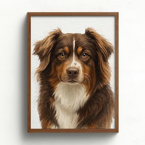 Pet Portrait Custom Dog Portrait Watercolor Pet Portrait Personalized Cat Dog Painting Mother&#39;s Day Gift Dog Memorial Watercolor Dog Gifts