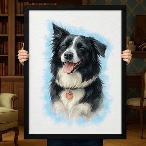 Custom Pet Portrait, Watercolor Pet Painting, Custom Dog Painting from Photo, Pet Memorial Gift, Dog Memorial Gift, Dog Portrait from Photo