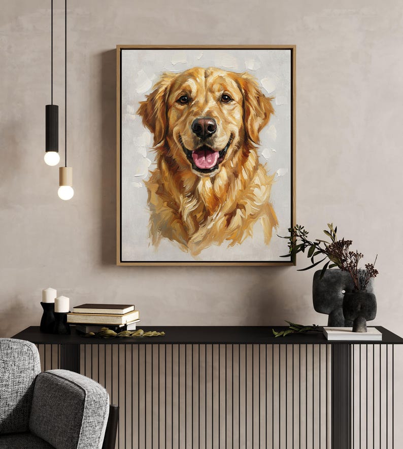 Custom Pet Portrait Custom Dog Painting From Photo Pet Memorial Gift Digital Oil Painting Printed on Canvas Cat Portrait Custom Dog Portrait imagen 2