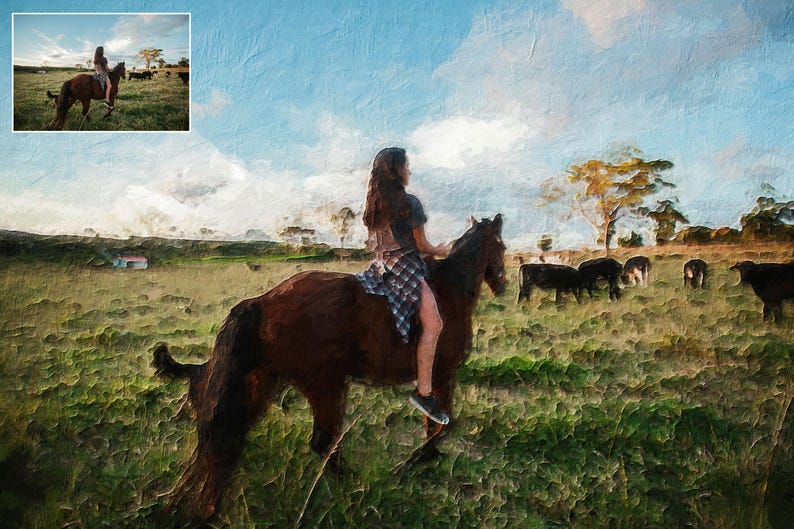 Custom Painting from Photo, Custom Landscape or Portrait Painting, Custom Birthday Gifts for Husband, Digital Oil Painting Printed on Canvas afbeelding 11