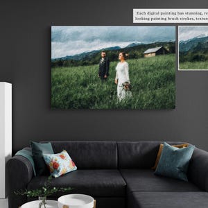 Portrait Painting From Photo, Custom Couple Portrait, Family Portrait From Photo, Custom Digital Oil Painting Print on Canvas Ready to Hang immagine 6