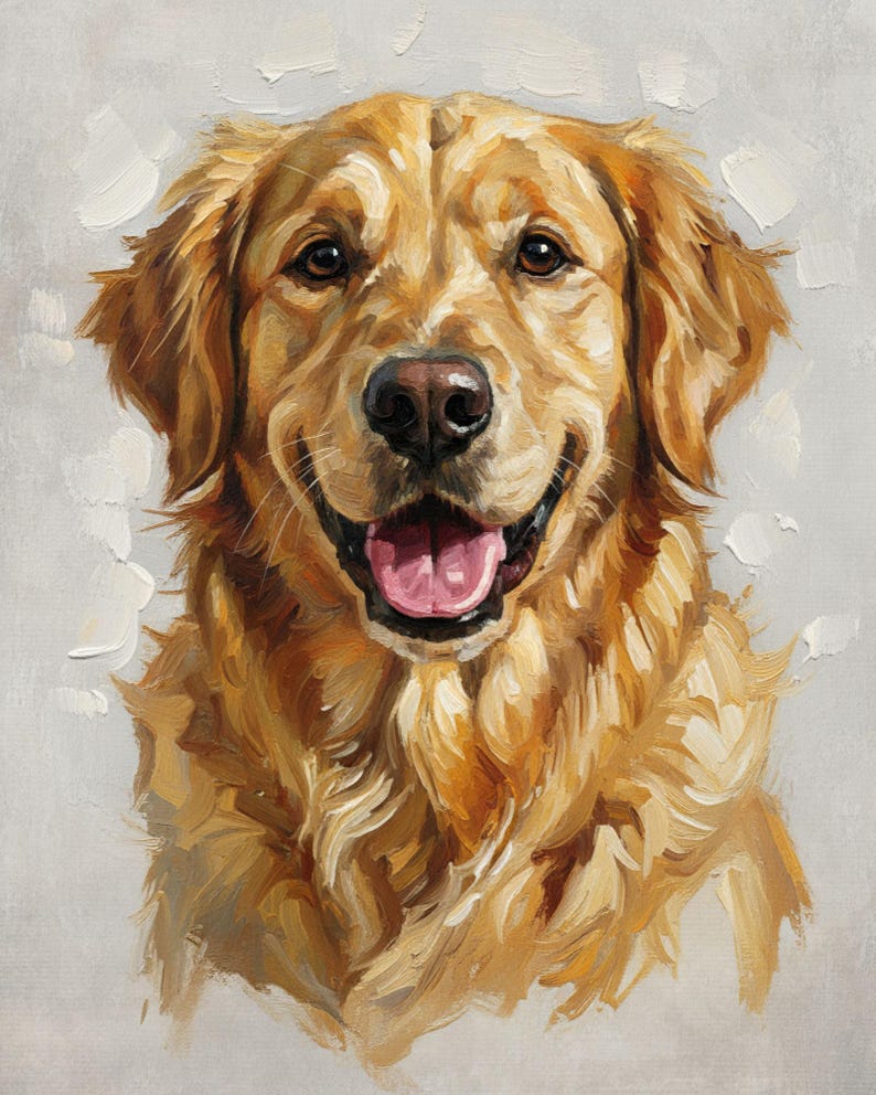 Custom Pet Portrait Custom Dog Painting From Photo Pet Memorial Gift Digital Oil Painting Printed on Canvas Cat Portrait Custom Dog Portrait imagen 1