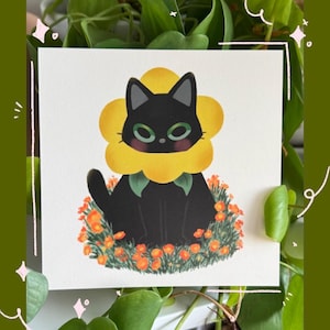 Sonnenblumen-Katzen-Druck
