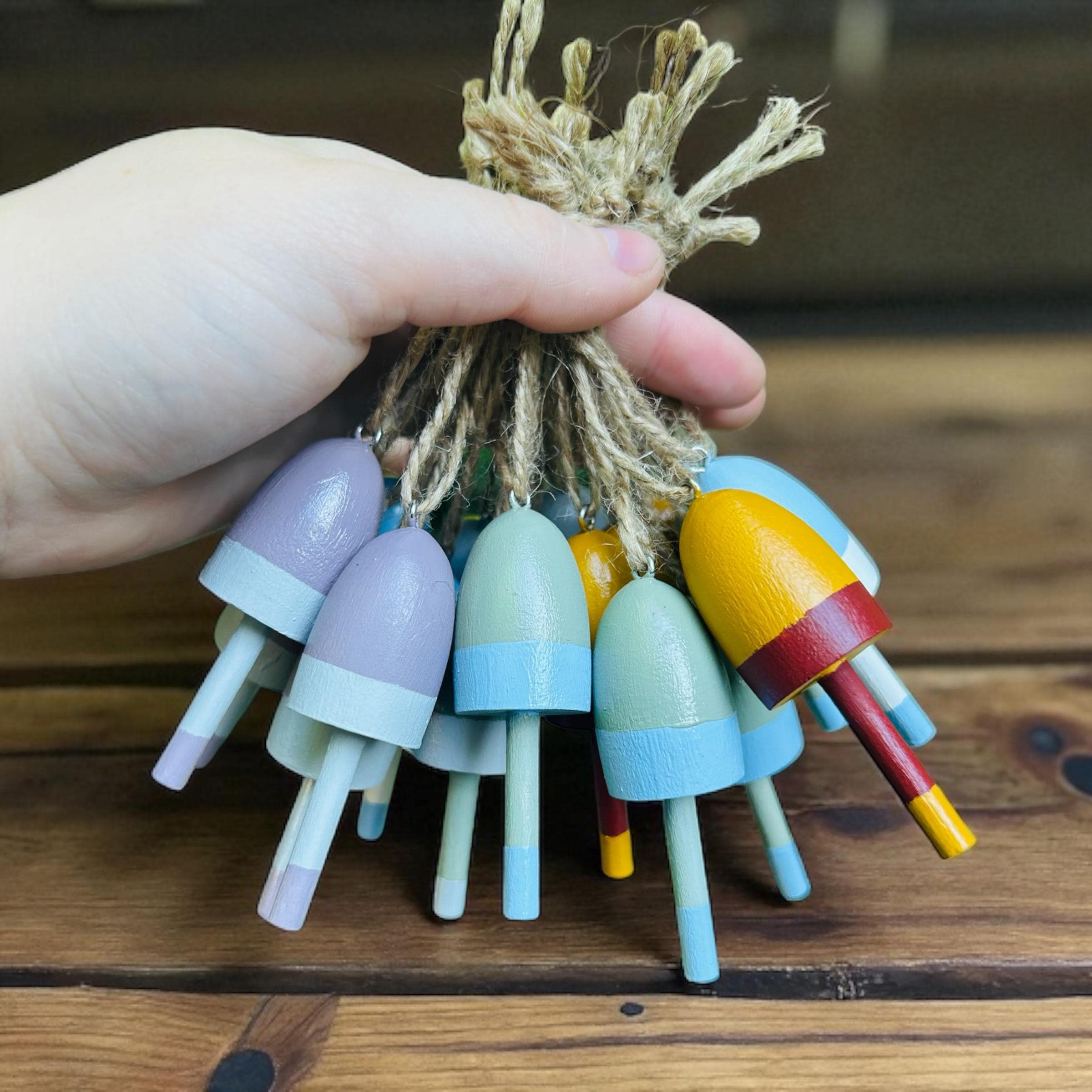 Buoy Keychain or Ornament | Wooden Keychain | Nautical Ornament
