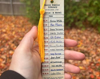 Stephen King Inspired Bookmark: Derry Library Metal Bookmark with Tassel