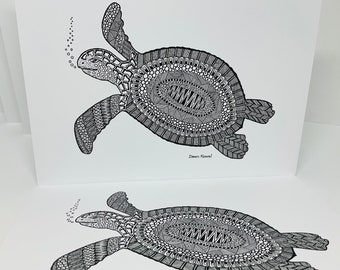Turtle Lovers * Turtle Notecards * Blank inside * Any occasion Greeting Card * Save the Turtles *