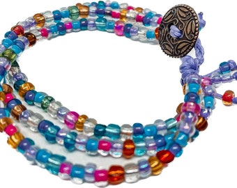 Fun Beaded bracelet * Youthful and Colorful * Tween Teenager Young girl Woman * Bat Mitzvah * Birthday * Stack it * Gift for her