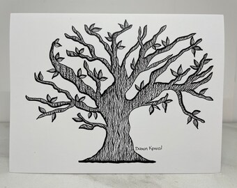 Tree Nature Outdoors these are Note cards for you * Pen and ink * Original Art by Dawn Kowal * Stationery Pen Pal
