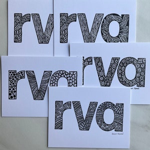 RVA Richmond Virginia LOVE blanco notitiekaarten * RVA briefpapier * Housewarming Gift * Nieuw in het gebied welkomstgeschenk * Makelaar moet