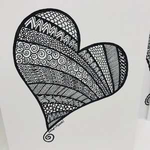 CORAZÓN tarjetas de notas en blanco Día de San Valentín, Novia para ser, Te amo y te extraño, Aniversario, Mejor amigo, Pen Pal Love Obra original de Dawn Kowal