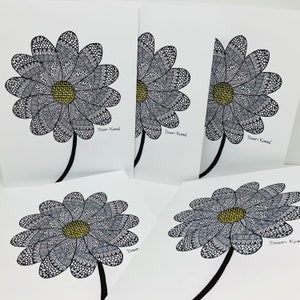 Cartes de correspondance marguerite * cartes vierges * papeterie unique * griffonnages à la plume et à l'encre * n'importe quelle occasion printemps se sentir bien * Pen Pal Love