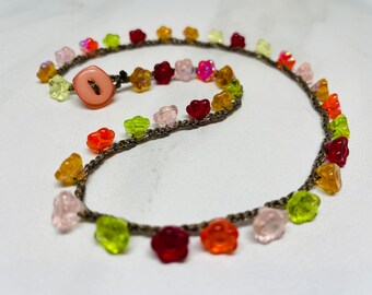 Sweet Floral Unique and Adorable, Child's Necklace * Choker for older person * Multi colored * Kid Love * Flower Power * Youthful and Pretty