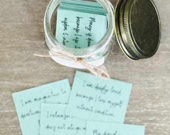 Affirmations Jar | Positive Affirmation Jar Gift | Daily Affirmations | Self Love Gift | Mental Health Gift | Glow Up Girl Jar