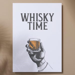Whiskey Time - Minimalist Printable Wall Art