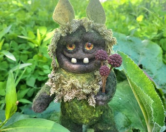 Felix the Moss Beast - Needle Felted Creature