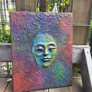 Watcher - 16&quot;x20&quot; Original Mixed Media Painting on Canvas (unframed)