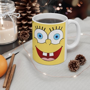 Kubek ceramiczny Sponge Bob, kubek do kawy z kreskówek, zabawne naczynia do picia, nowatorski kubek do herbaty, prezent dla fanów Sponge Boba, wystrój kuchni