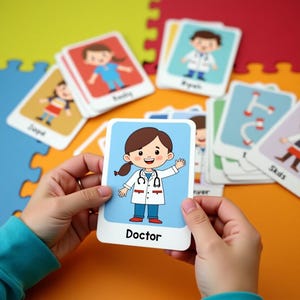 Beruf Karteikarten für Kinder - Druckbares PDF für Kinder und Erwachsene - Montessori Lernkarten - Vorschul- und Heimschulaktivitäten