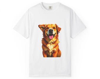 Happy Dog Graphic T-Shirt, Cute Pet Lover Tee, Unisex Cotton Shirt, Gift for Dog Owners, Casual Animal Shirt