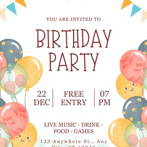 Birthday party invitation