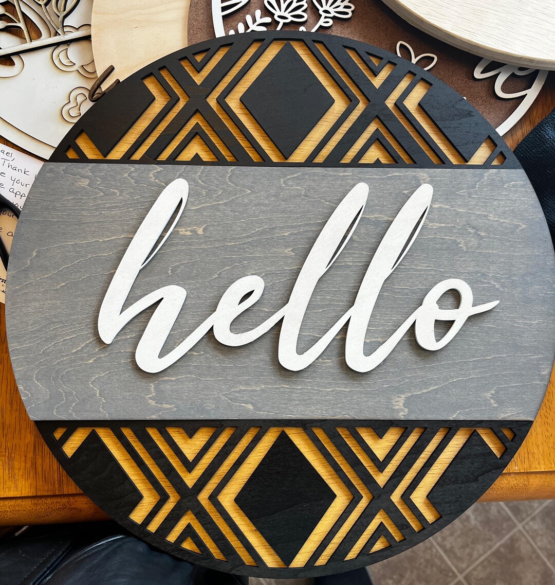 Hello Sign Pdf SVG DWF PNG for Porch Doorhanger • Digital Download - Etsy