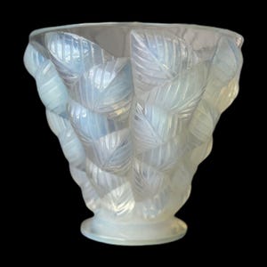 Lalique France Moissac Frosted Opalescent Glass Vase – Signed Art Deco, 5.5&quot;