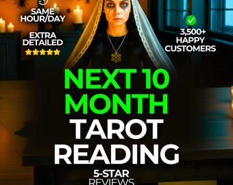 10 Month Future Psychic Reading | Tarot Card Reading | Spiritual Love & Relationship Reading | Same Hour Delivery | Medium Reading
