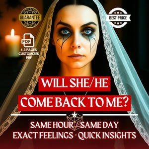 Will He/She Come Back To Me? Same Hour In-Depth Love Tarot Reading, Psychic Tarot Reading, Twinflame Reading, Soulmate Tarot Reading