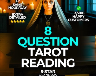 Same Hour 8 Question Tarot Reading, Tarot 8 Question, Psychic Reading, Love & Life Psychic Insights, Love Tarot Reading, Clairvoyant Reading