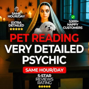 SAME HOUR Pet Tarot Reading, Living Pet Psychic Reading, Deceased Pet Reading, Cat or Dog Tarot Reading, Animal Communicator