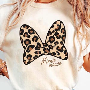 Vintage Disney Leopard Minnie Bow Comfort Colors Shirt, Animal Kingdom Shirt, Cute Disney Safari Mode Shirt, Disneyworld Girls Trip Matching